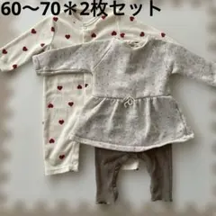 値下げ中　zara mini•西松屋　ロンパース　2枚セット60〜70