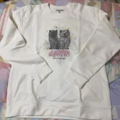 GANNI 猫プリント ホワイトスウェットのサムネイル