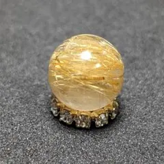 【バリッとした極太金針が目立つ】ゴールドタイチンルチル 8ミリ 粒売り 貫通穴有
