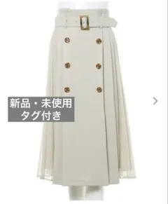 新品　未使用　タグ付　INGNI イング　フレアスカート　プリーツ　ベージュ