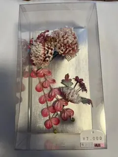 和装　花モチーフ 髪飾り ピンク系