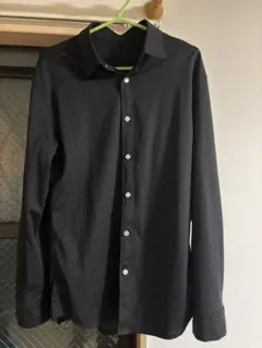 CRONOS 黒 ドット柄 長袖シャツ