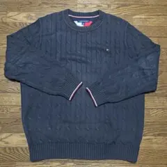 TOMMY HILFIGER ネイビー ケーブルニット XL
