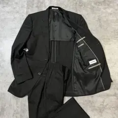 【AOKi】LES MUES メンズスーツ　ブラック ストライプ　A6 ゆったり