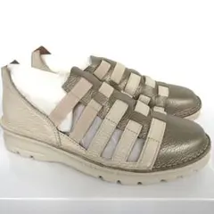 日本製　新品 YOSUKE 本革スニーカーサンダル ゴールド 24.5cmのサムネイル