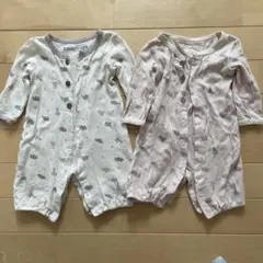 双子 オーガニックコットンロンパース 50-70
