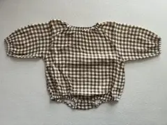 MarineBlue チェック柄 ロンパース ベビー服 70cm 73cm