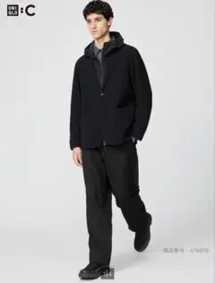 UNIQLO C イージーワイドテーパードパンツ　ブラックLサイズ