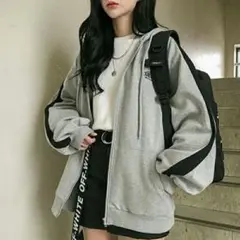 レディース パーカー カジュアル ジップアップ ライン WEGO GAP Ge