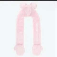 ディズニー　マフラーキャップ　ピンク