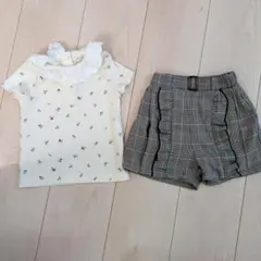 花柄Tシャツとショートパンツセット　90cmのサムネイル