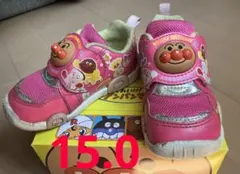 サイズ15.0　アンパンマン　キッズスニーカー 運動靴　ピンク色