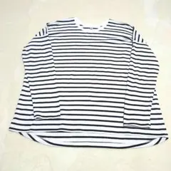 【美品】UNIQLO クルーネック ボーダー Tシャツ 長袖 L