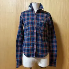 ホリスター　フランネルチェック柄長袖シャツ