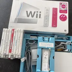Nintendo Wii 本体 ホワイトピンク + ゲーム9本セット