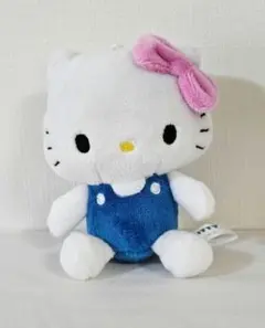 ハローキティ ぬいぐるみ ミニサイズ ブルーオーバーオール タグ付き