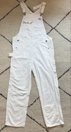 00s Dickies ホワイト コットンツイルオーバーオール - メルカリ