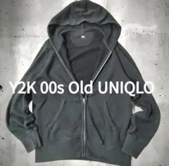 00s old uniqlo ジップパーカー シティーボーイ y2k ブラック