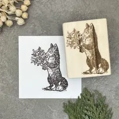 スタンプ＊花束きつね｜オリジナルはんこ