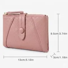 二つ折り財布 レディース コンパクト 財布 大容量 　ピンク系　可愛い