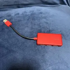 ELECOM USBハブ 3ポート 赤