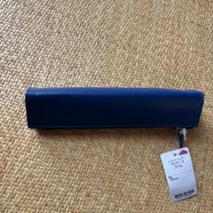 イタリアンレザー ペンケース スリム ブルーのサムネイル