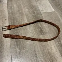 ラルフローレン ブラウン レザー 編み込みベルト