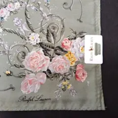 Ralph Lauren　ラルフローレン　ミニスカーフ モスグリーン 花柄