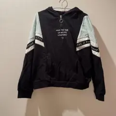 lovetoxic フード付きトレーナー 160サイズ 黒/水色