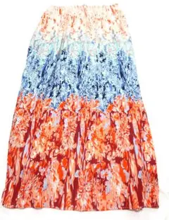 H&M　プリーツ　花柄　タイト　スカート