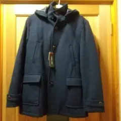 パーカー付き 濃青 メンズ コート LLサイズ