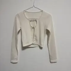 アイボリー クロップドニットカーディガン