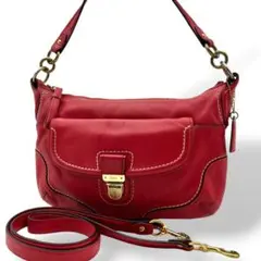 コーチ　ショルダー バッグ　ニューウィリス　ターンロック　レッド　coach ◯極美品◯オールドコーチ マディソン ショルダーバッグ ターンロック