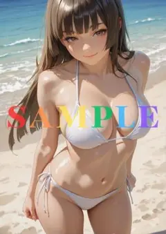 AIイラスト かわいい 美女 A4ポスター 高光沢 BEJ038