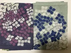 セリア　手ぬぐい風タオル　あじさい柄