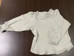 petit main 裏起毛 パフ袖 カットソー ミント グリーン 90