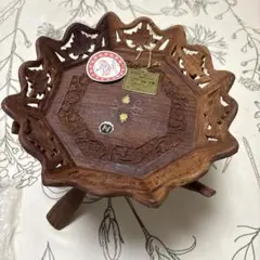 木彫り サイドテーブル 花台 アジアン家具 バリ家具 彫刻 - メルカリ