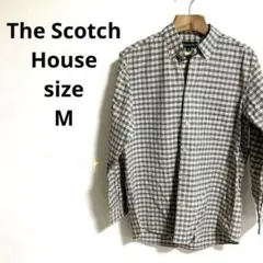 ⭕️訳ありThe Scotch House✨ チェック柄 コットン長袖シャツ【M】