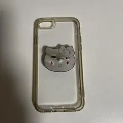 iPhone SE 2世代3世代7.8カバー　キティちゃんスマホリングつき