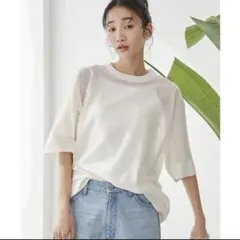 新品❣️Coen★サラコシアーサマーニットビッグTシャツ☆ホワイトのサムネイル