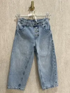 キッズ デニムGU ジーユー 男の子 女の子110 ワイドパンツ バレルレッグ