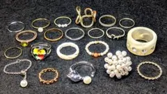 未使用品有 ファッションリング ピンキーリング 21個まとめ売り #101-2