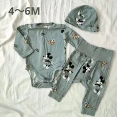 ロンパース カバーオール 70 ディズニー 3点セット海外風