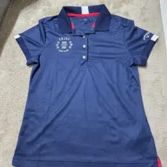 CALLAWAY半袖ポロシャツ ヨット柄 ネイビー系 L ゴルフウェアレディース