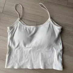 MOUSSYリブキャミソール タンクトップ ブラ(パッド)付き