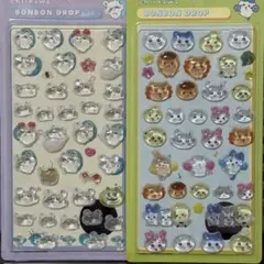 モモンガ&全員　ボンボンドロップシール　ちいかわ第2弾