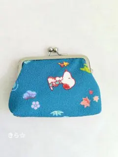SNOOPY茶屋 京都嵐山限定 京都嵐山限定 ちりめん 角型がま口
