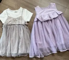 女の子　ワンピース　ドレス　2点セット　まとめ売り　120 チュール　エプロン