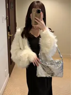 新品タグ付き GRL フェザーカーディガン 長袖 ホワイト