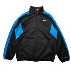 00s NIKE　黒青　トラックジャケット　ジャージ XL